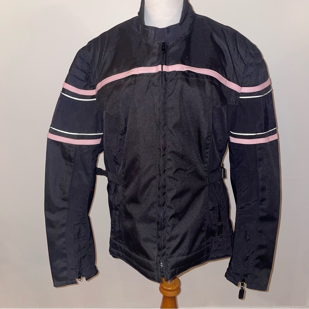 Women's NexGen Black Pink Biker Jacket  w/removable Liner 3XL